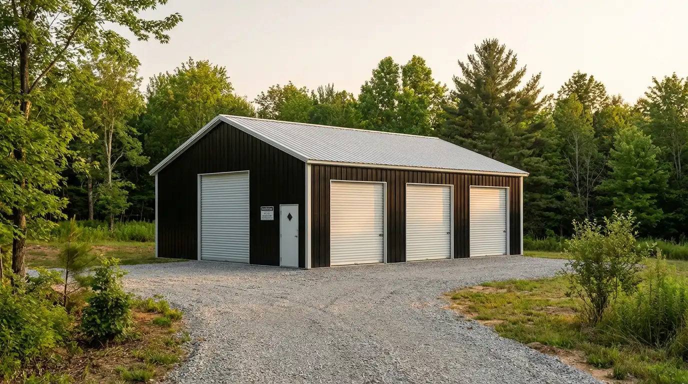 24'x50'x12' Metal Garage with 6/12 Roof Pitch