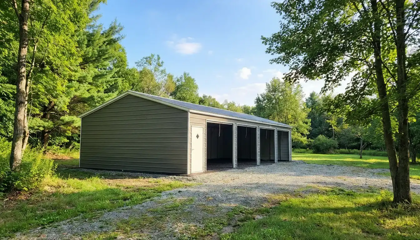 24'x60'x11' Four Car Side Entry Garage
