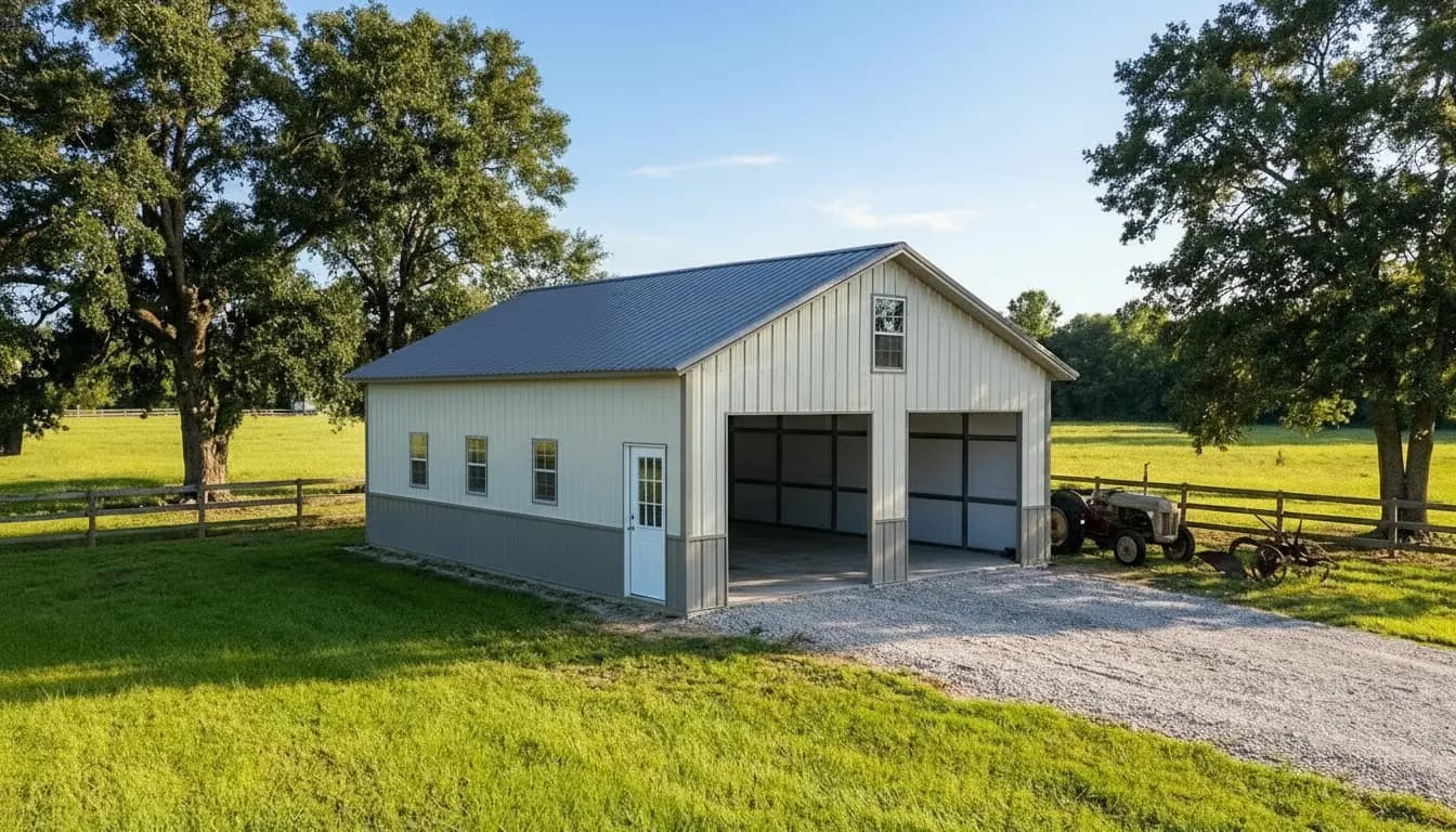 28'x25'x10' Metal Building with Lean-to