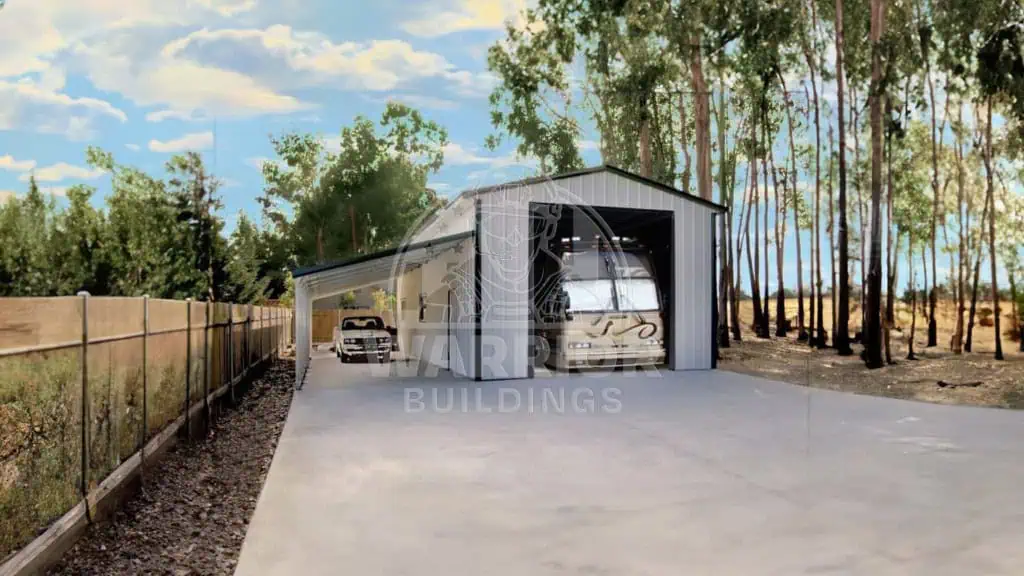 20x40x15 RV Garage with Lean-To