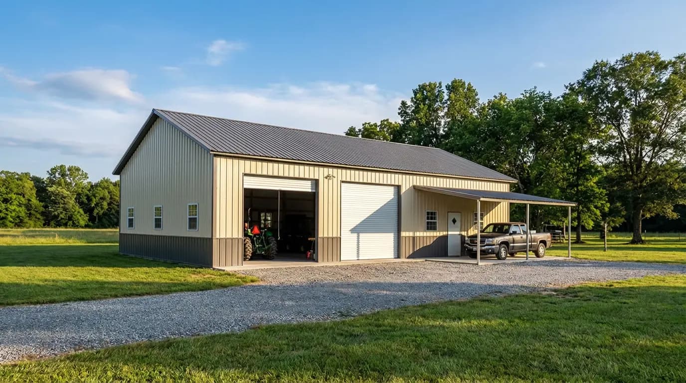 30'x60'x12' Lean-to Metal Building