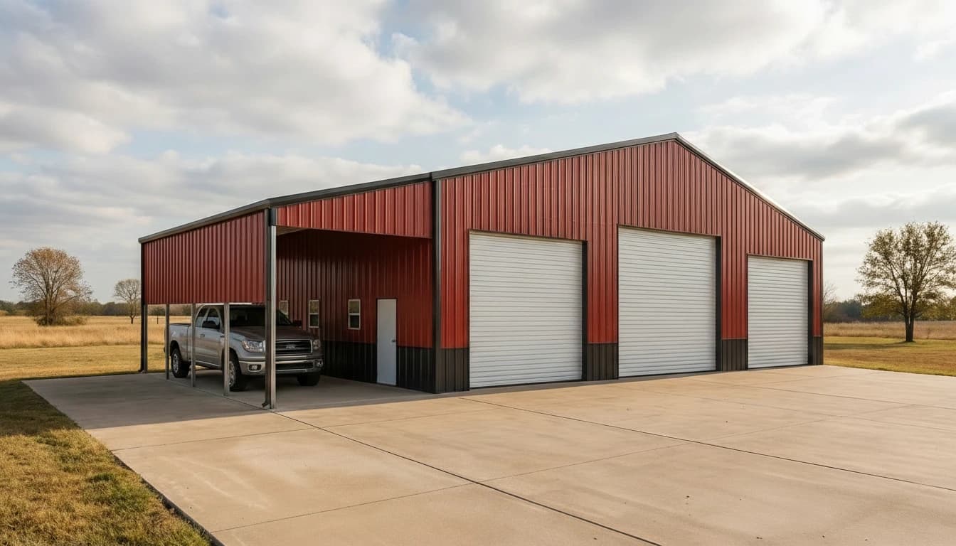 60'x44'x14' Commercial Building with Lean-to