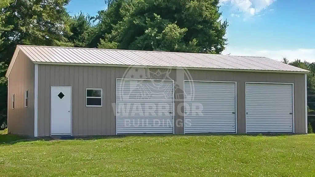 24x50x10 Side Entry Three Car Garage